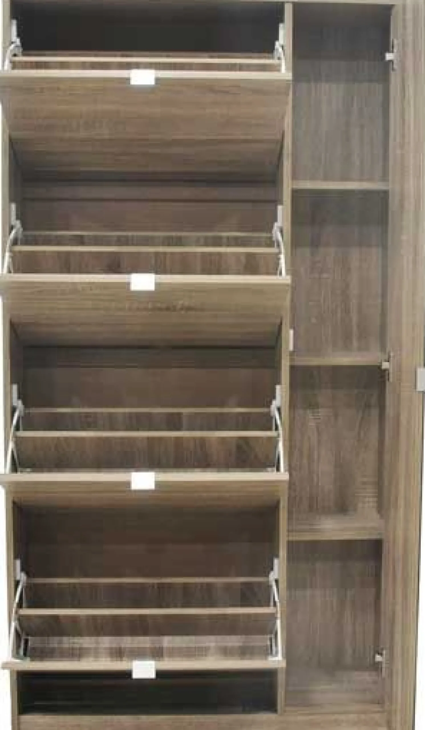 Schuhschrank Marcel - 85x24x159cm - mit Spiegel - Eiche Dekor