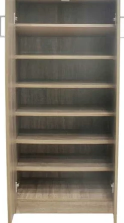 Schuhschrank Maurice - 60x37x122cm - 2 Türen - Eiche Dekor