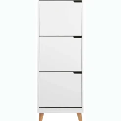 Schuhschrank Mistra 47cm, 3 Türen - weiß