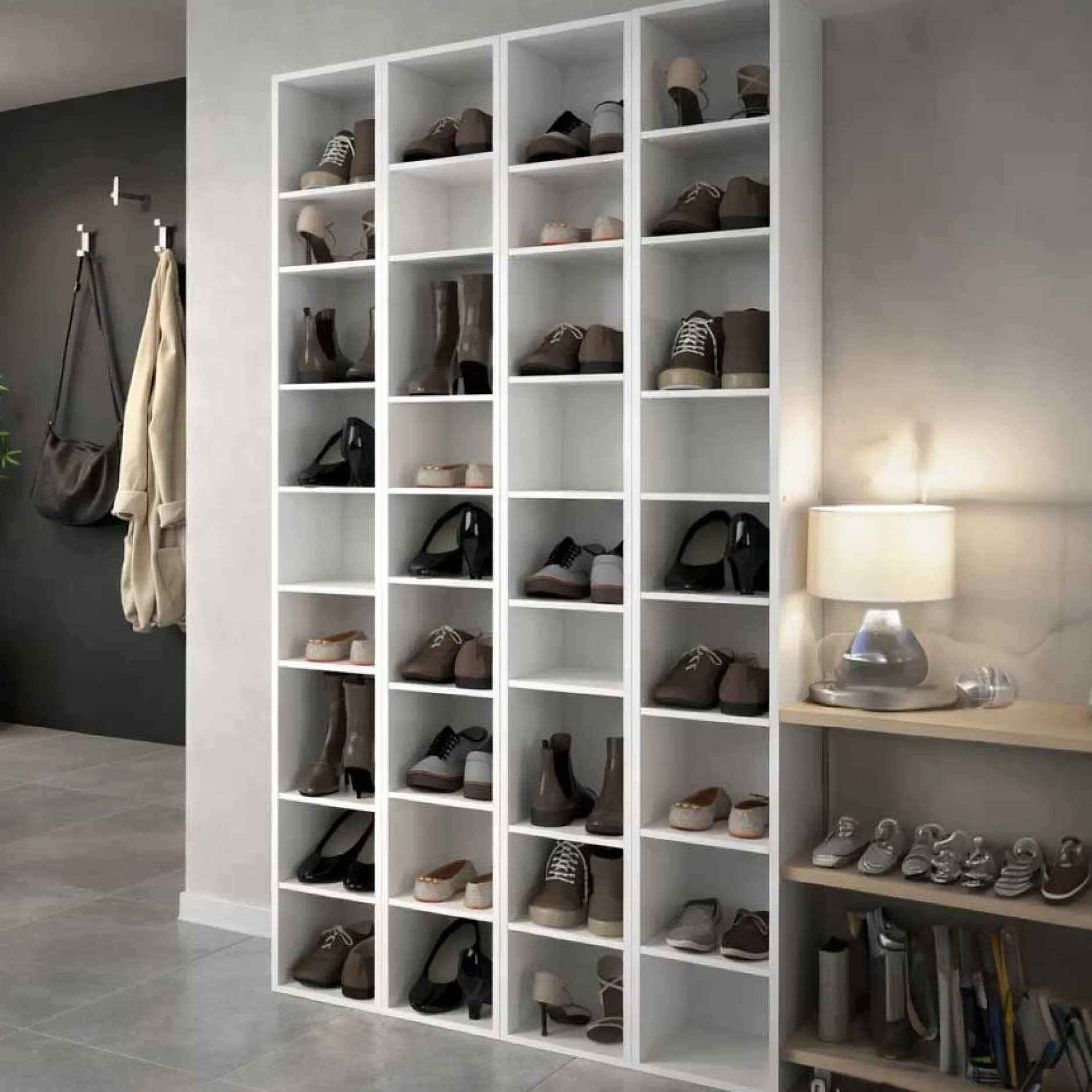 Schuhschrankmodul Stan 200cm - weiß