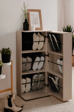 Schuhschrank Satine - 50x34x110cm - 1 Tür - beige
