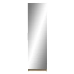 Schuhschrank Zayah - 50x20x180,50 cm - mit Spiegel - Eiche Dekor