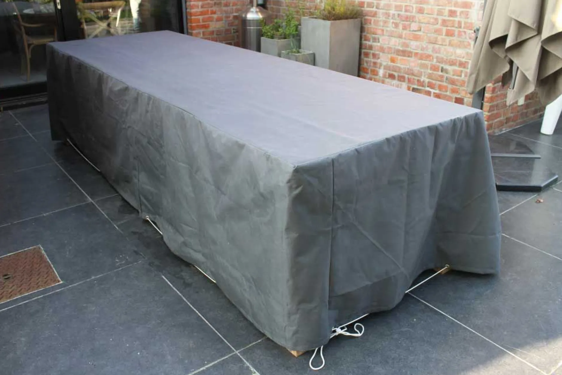 Schutzhülle für Gartenmöbel Gescova - Polyester - 310x140 cm - Grau