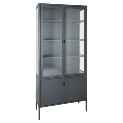 Schwarzer Brisbane Vitrinenschrank - 4 Türen