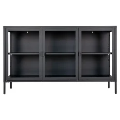 Schwarzes Brisbane Sideboard mit Glastüren