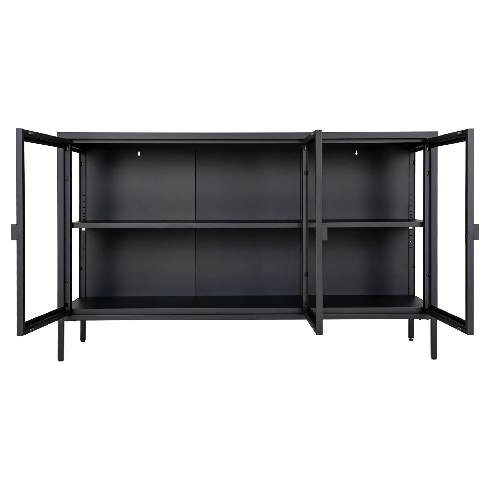 Schwarzes Brisbane Sideboard mit Glastüren