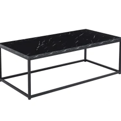 Schwarzes Marmordekor Couchtisch - Dallas | H-H 40 x B-L 120 x T-P 60 cm