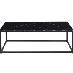 Schwarzes Marmordekor Couchtisch - Dallas | H-H 40 x B-L 120 x T-P 60 cm