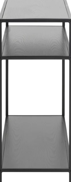 Seaford Rechteckiger Konsolentisch, Melaminharzbeschichtung Esche Schwarz, 100x35x79 cm".