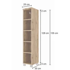 SefaBadezimmer : Spiegelschrank, Waschtischschrank, Säulenschrank, Regal - Eiche/Weiß