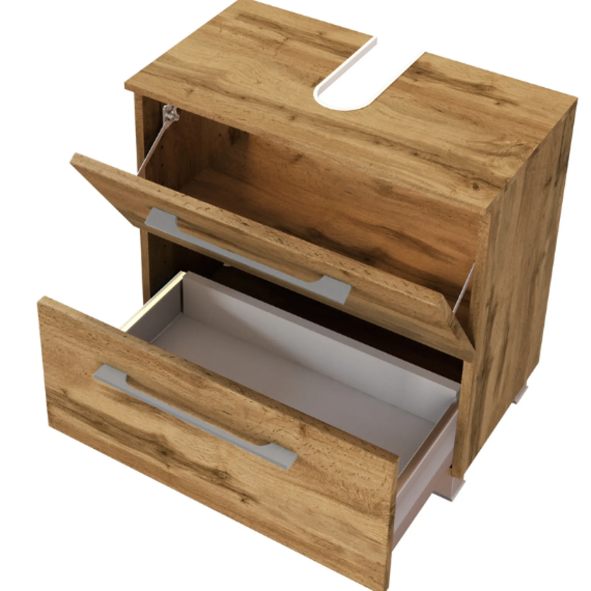 SefaBadezimmer : Wandschrank, Spiegelschrank, Waschtischunterschrank - Eiche