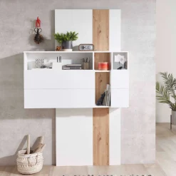 Sekretär Inovo 120cm 1 Tür - weiß/Eiche