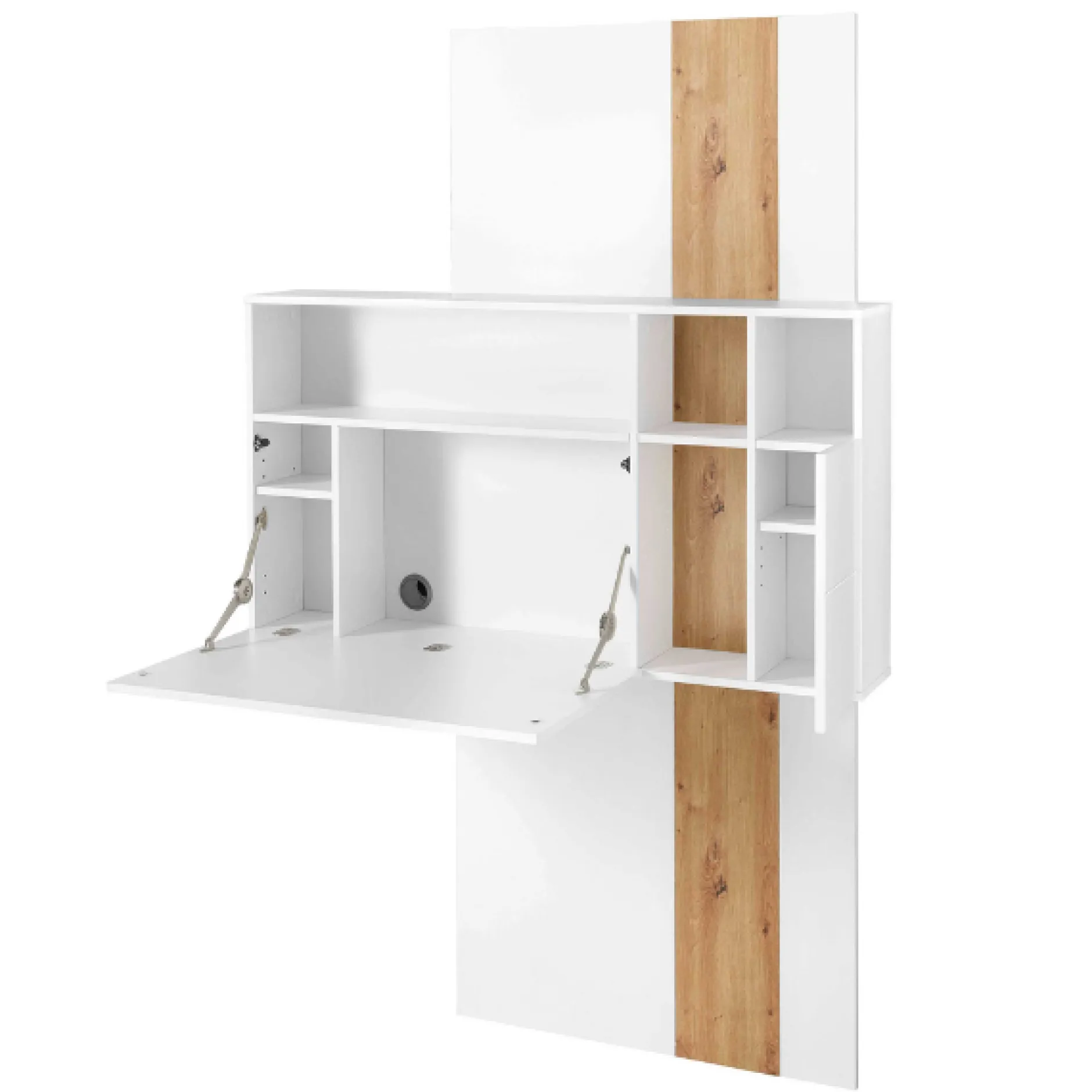 Sekretär Inovo 120cm 1 Tür - weiß/Eiche