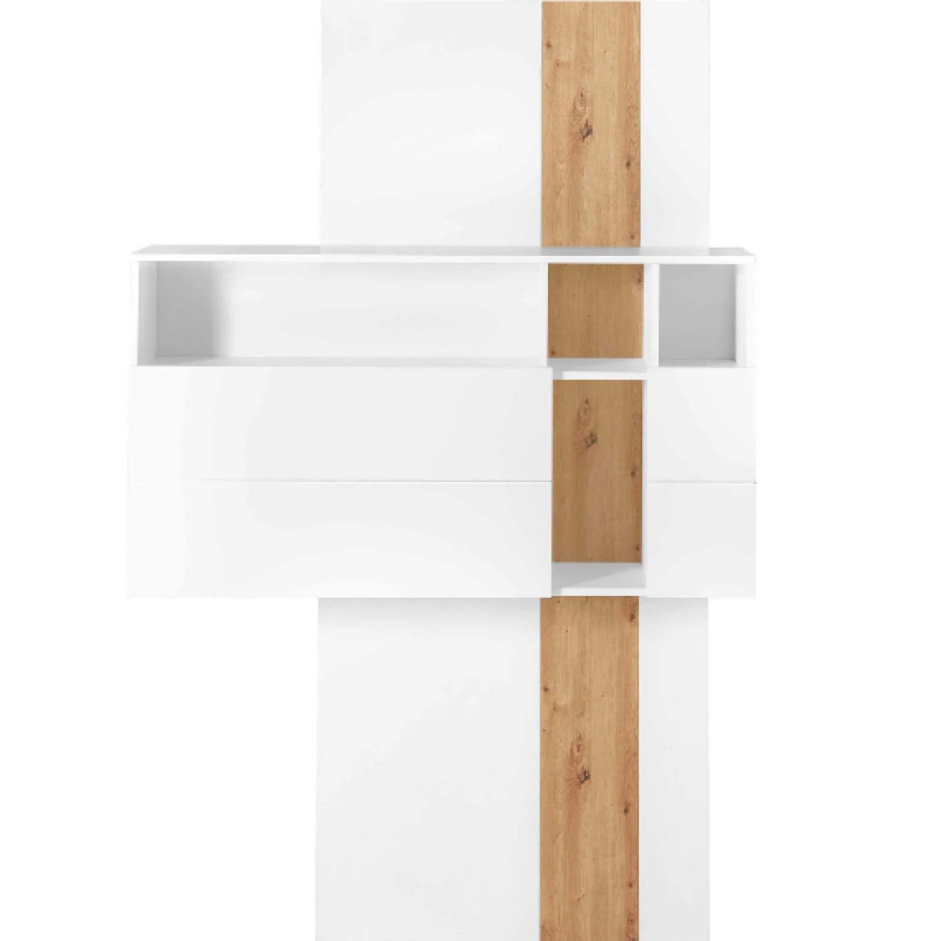 Sekretär Inovo 120cm 1 Tür - weiß/Eiche