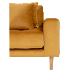 Senfgelbes Lido Lounge Sofa mit vier Kissen