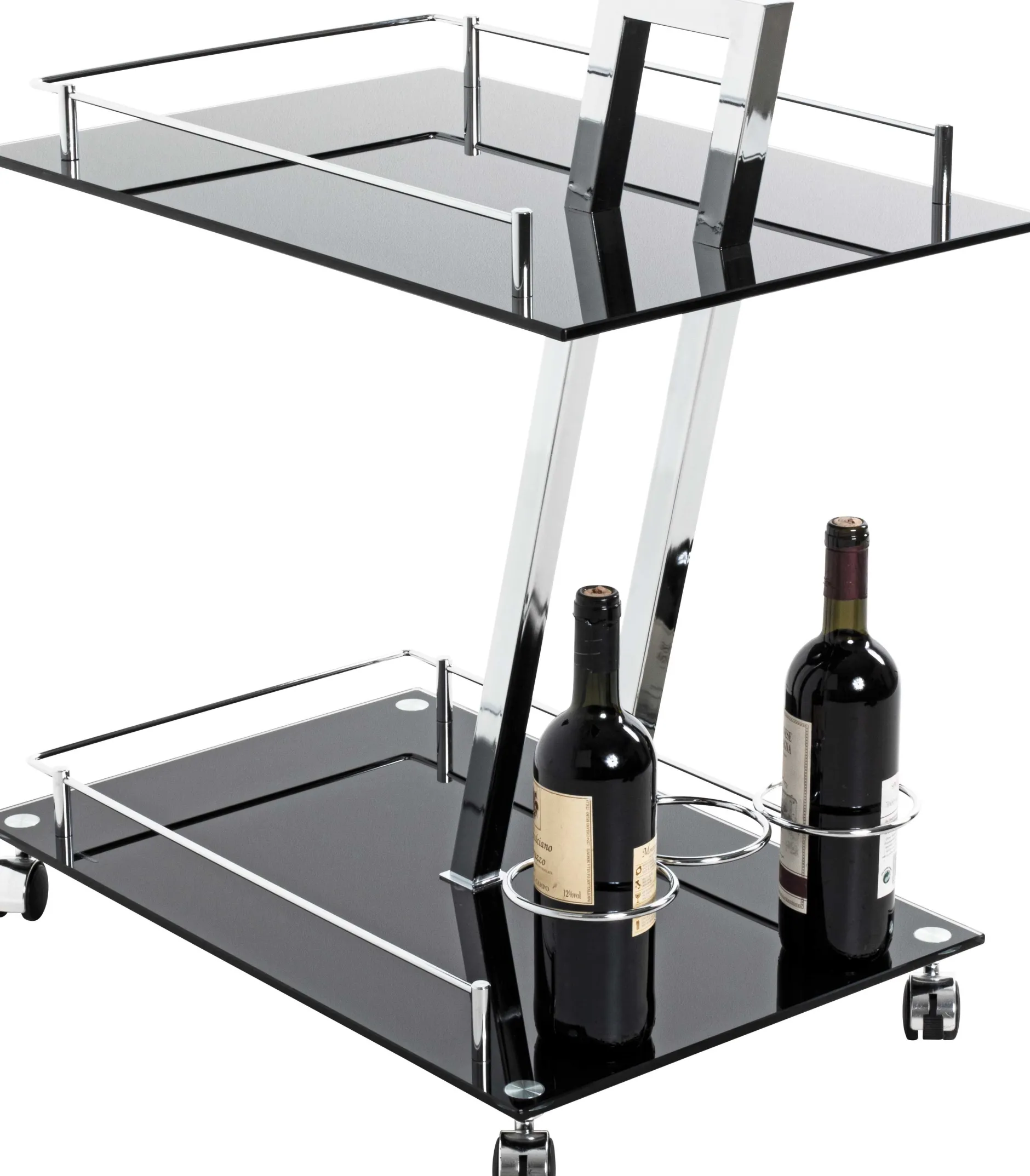 Servierwagen Sam - 60x40x72 cm - Sicherheitsglas/schwarz
