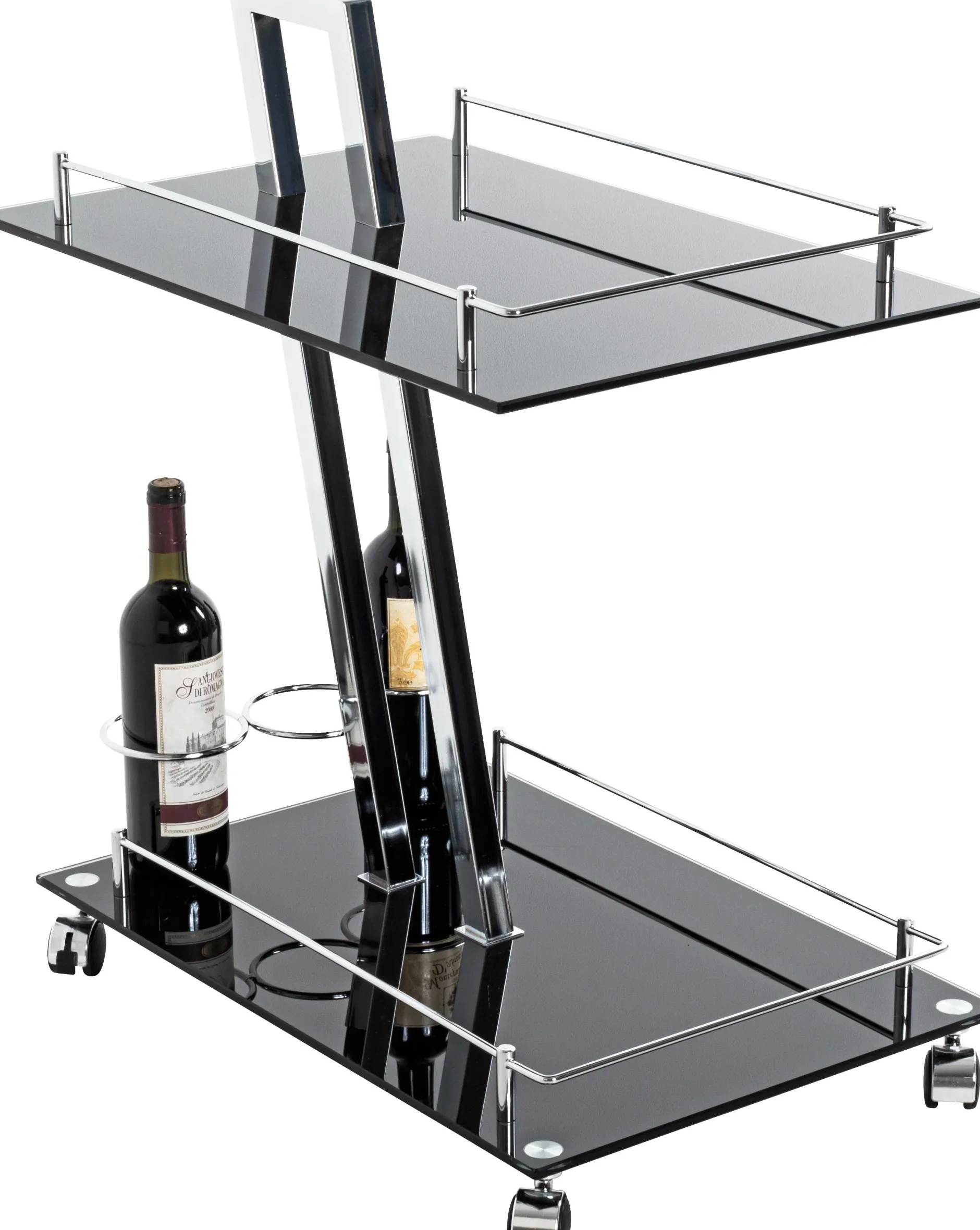 Servierwagen Sam - 60x40x72 cm - Sicherheitsglas/schwarz