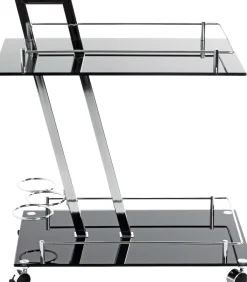 Servierwagen Sam - 60x40x72 cm - Sicherheitsglas/schwarz