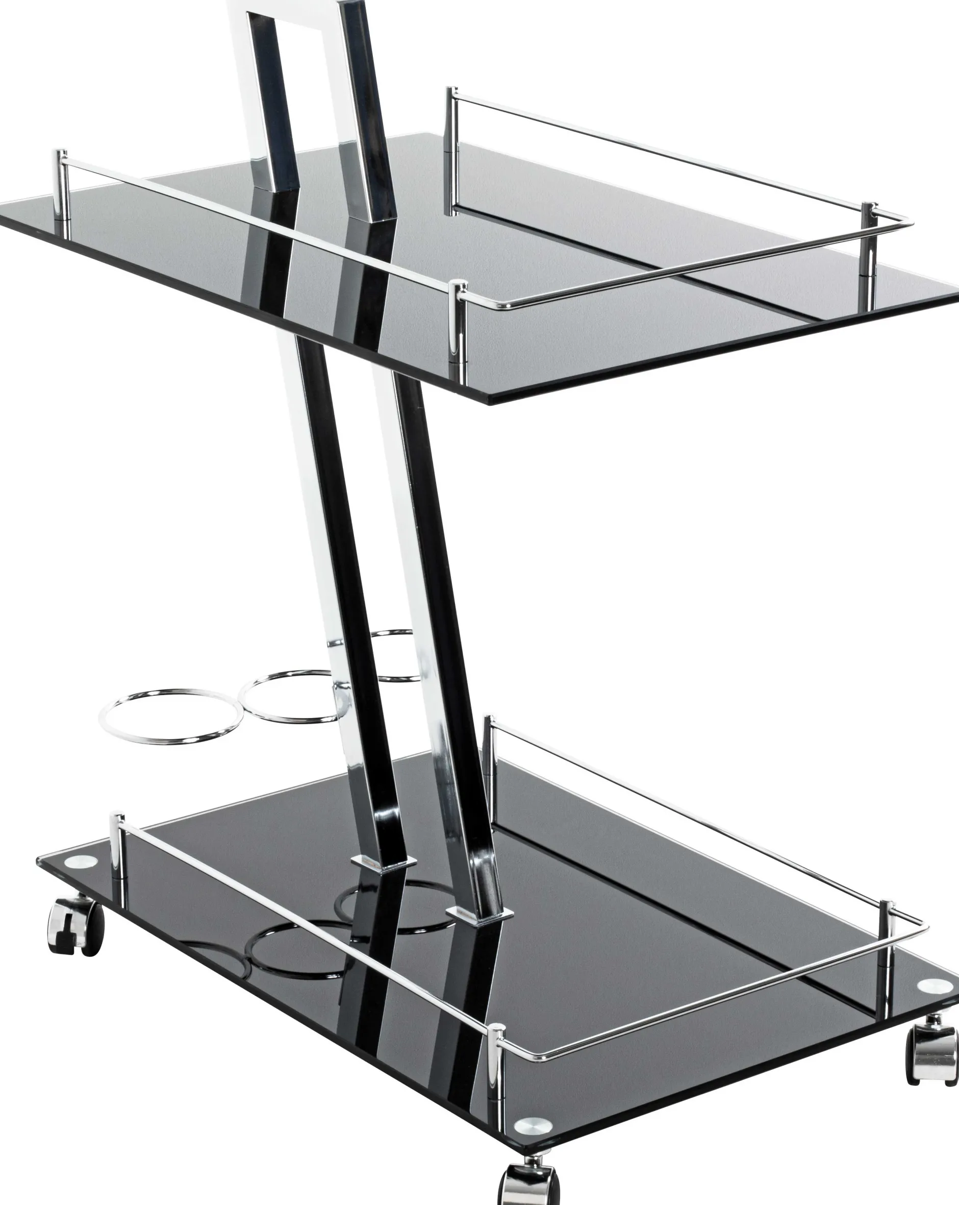 Servierwagen Sam - 60x40x72 cm - Sicherheitsglas/schwarz