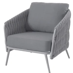 Sessel Gaborone Aluminium Olefin Weiß/Grau - 1 Sitz