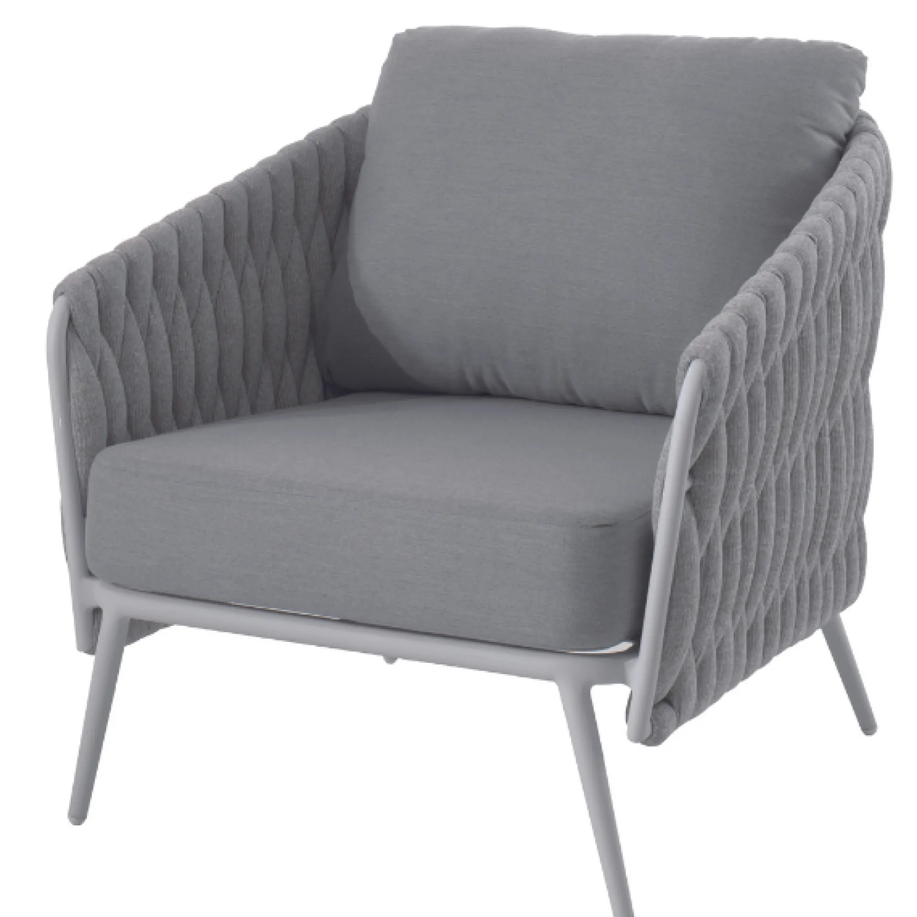 Sessel Gaborone Aluminium Olefin Weiß/Grau - 1 Sitz