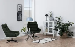 Sessel Paris - 73x82x88 cm - drehbar - dunkelgrüner Samt
