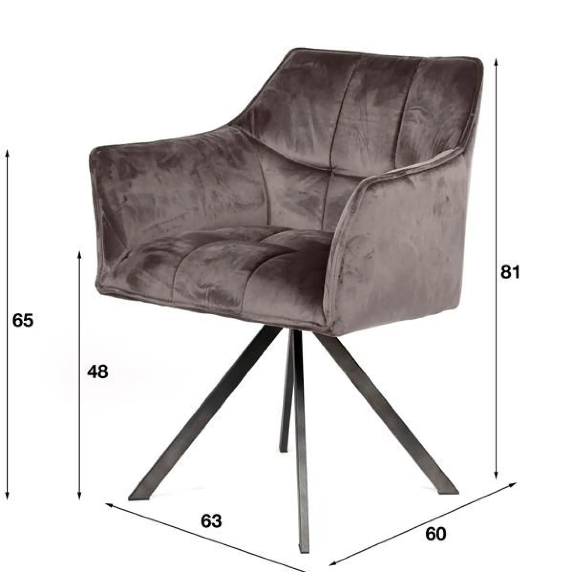 Sessel Rasto velours - anthrazit