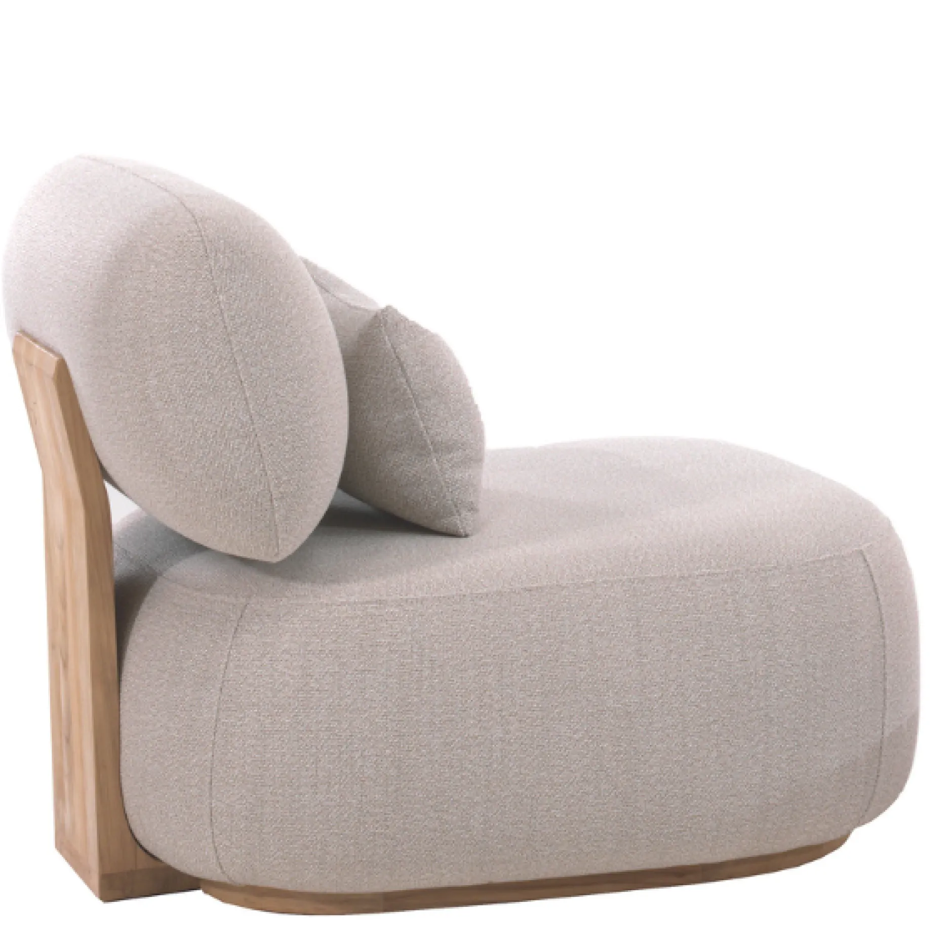 Sessel Ruby für den Außenbereich von Gescova - Teakholz und Beige - 90x95x80 cm