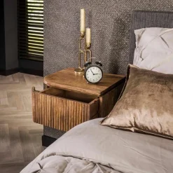 Set aus 2 Nachttischen Welle Mangoholz