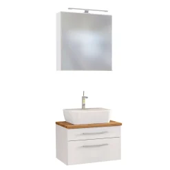 Set aus Waschbecken und Spiegelschrank Dasa 60cm - weiß