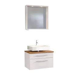 Set aus Waschtischunterschrank und Spiegel Dasa 60cm - weiß