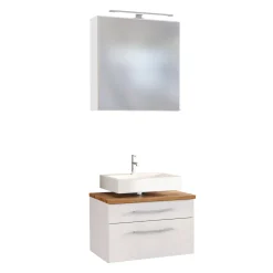Set aus Waschtischunterschrank und Spiegelschrank Dasa 60cm - weiß