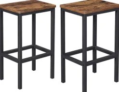 Set aus zwei Barhockern Isolde - braun/schwarz
