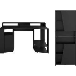 Set Gaming | Schreibtisch und Bücherregal