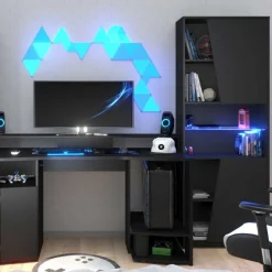 Set Gaming | Schreibtisch und Bücherregal