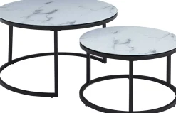 Set mit 3 Beistelltischen Jenna - alte Eiche