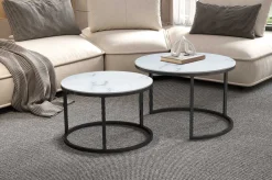 Set mit 3 Beistelltischen Jenna - alte Eiche