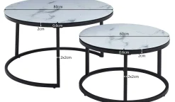 Set mit 3 Beistelltischen Jenna - alte Eiche