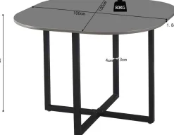 Set Tisch und Stühle Eva | 100 x 100 x 75 cm | Grau