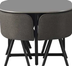 Set Tisch und Stühle Eva | 100 x 100 x 75 cm | Grau