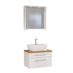Set Waschbecken und Spiegel Dasa 60cm - weiß