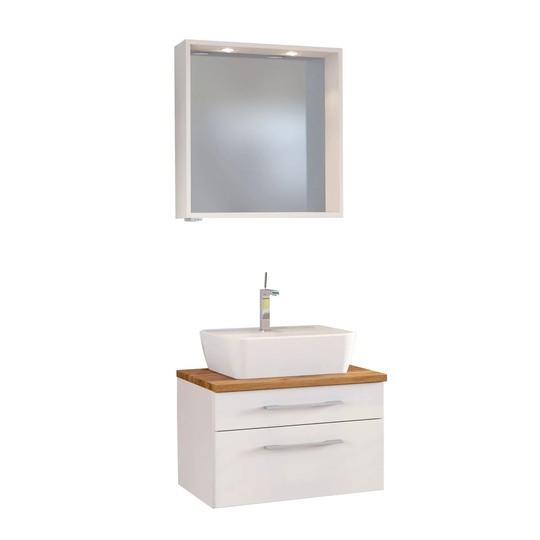 Set Waschbecken und Spiegel Dasa 60cm - weiß