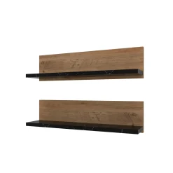Shelf Wandregal | 100 % MELAMIN | Atlantische Kiefer, Schwarz