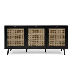 Sideboard Daka 150cm 3 Türen - schwarz/beige
