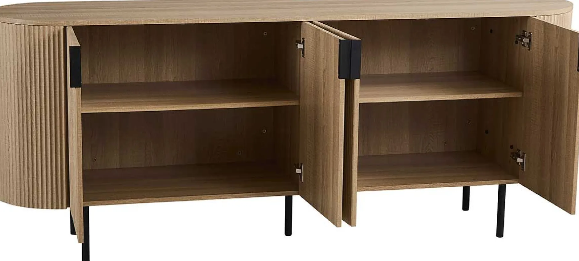 Sideboard Lagos - 200x45x80cm - 4 Türen - Eiche Dekor