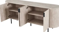 Sideboard Lagos - 200x45x80cm - 4 Türen - Travertin