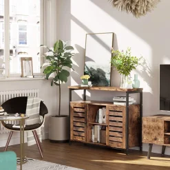 Sideboard Lance 100cm 2 Türen - rustikal braun/schwarz