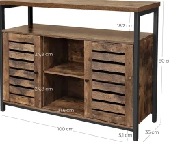 Sideboard Lance 100cm 2 Türen - rustikal braun/schwarz