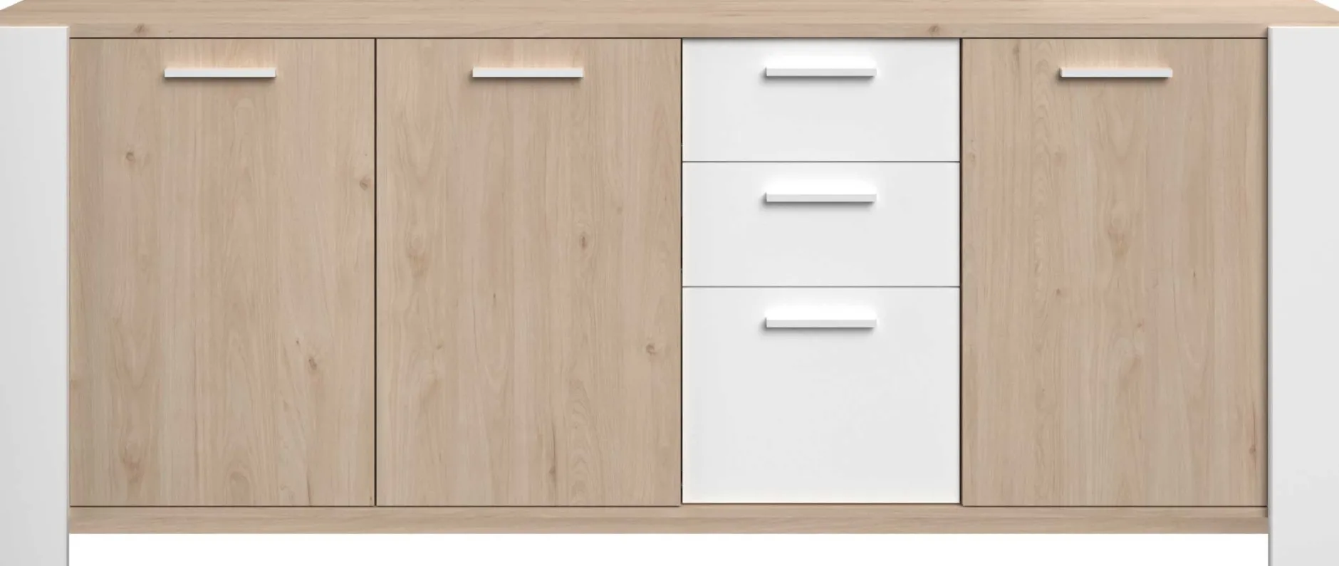 Sideboard London | 219,8 x 52 x 86,5 cm | Eiche/weiß