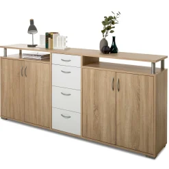 Sideboard Maximo 208cm - sonoma Eiche/weiß